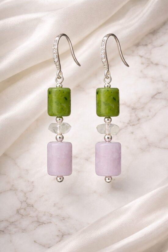 Dabīgo akmeņu auskari "Zaļā tauriņa kolekcija"